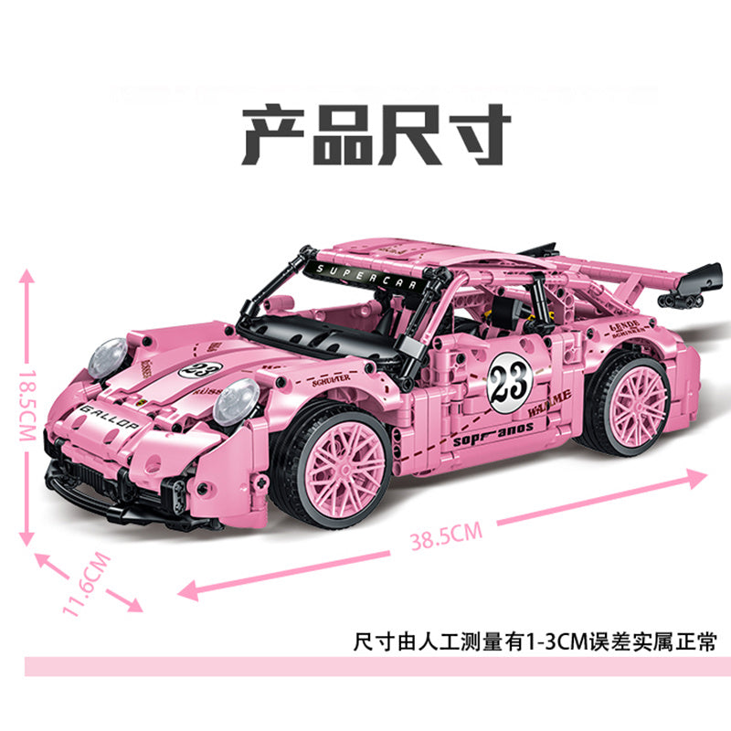 MORKMODEL 023024-2 Technic 'Porsche' Pink GT RACING building blocks 1268pcs bricks Toys For Gift from China