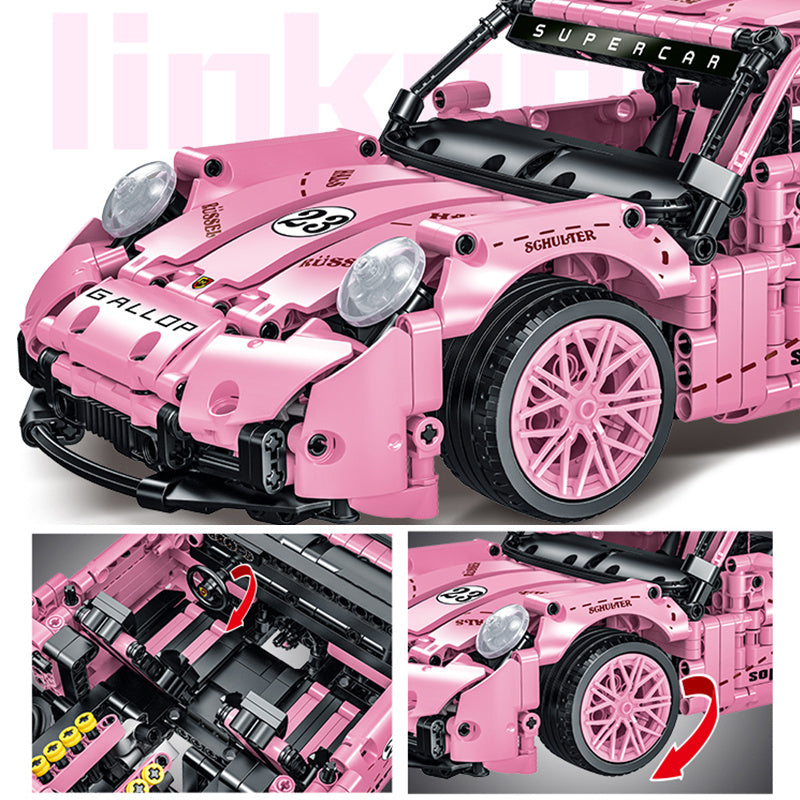 MORKMODEL 023024-2 Technic 'Porsche' Pink GT RACING building blocks 1268pcs bricks Toys For Gift from China