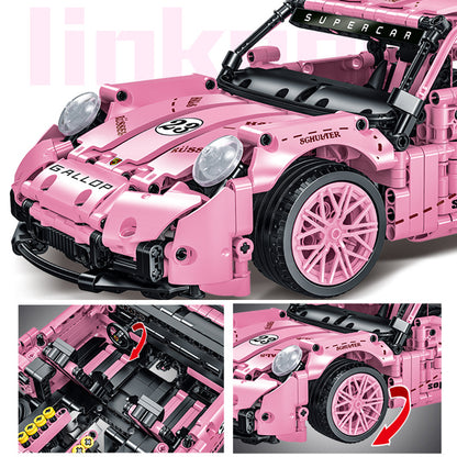 MORKMODEL 023024-2 Technic 'Porsche' Pink GT RACING building blocks 1268pcs bricks Toys For Gift from China