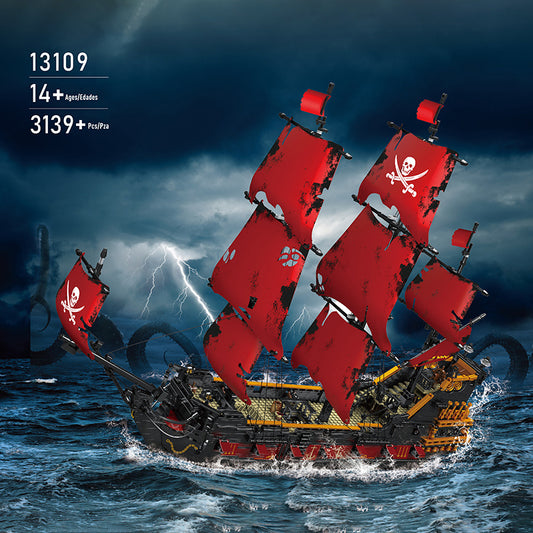MOULD KING 13109 Movie &amp; Game Pirates of QA Ship Building Blocks 3139pcs Bricks Toys From China Delivery.