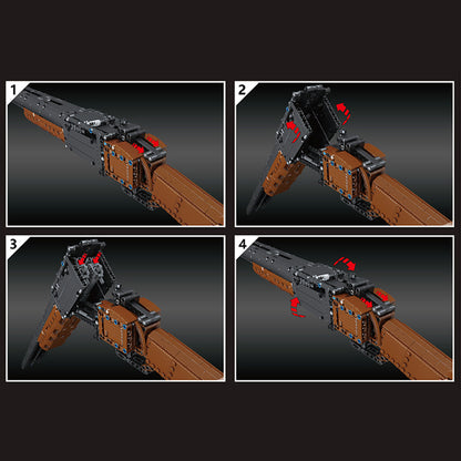 MOULD KING 14016 Motorized Block Gun Shooting Game 1015pcs bricks Toys Double-barreled Gun Model Building Blocks from China