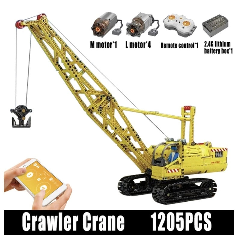 MOULD KING 17001 High-Tech Car APP RC Motorized Crawler Crane Set Bricks MOC Engineering Vehicle Building Blocks ship from China.