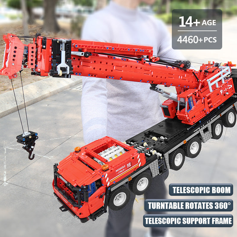 MOULD KING 17013 MOC Technic APP RC Grove GMK Crane Truck Model Building Blocks 4460pcs Bricks From China Delivery.