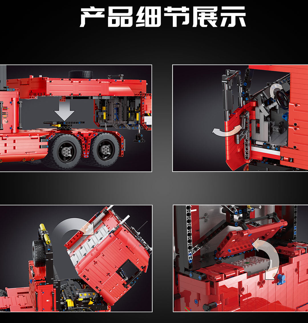 C Remote Control High-Tech Truck Toys MOC-2475 Engineering Container Tractor Trailer Drag Board