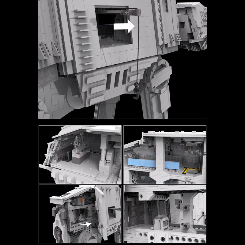 MOULD KING 21015 Minifig Scale AT-AT w Interior with motor Compatible With 6919 pcs bricks Star Plan Building blocks ship from China.