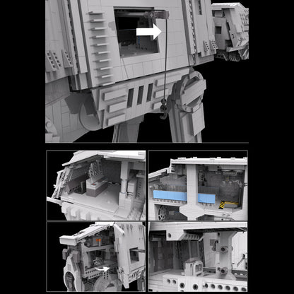 MOULD KING 21015 Minifig Scale AT-AT w Interior with motor Compatible With 6919 pcs bricks Star Plan Building blocks ship from China.