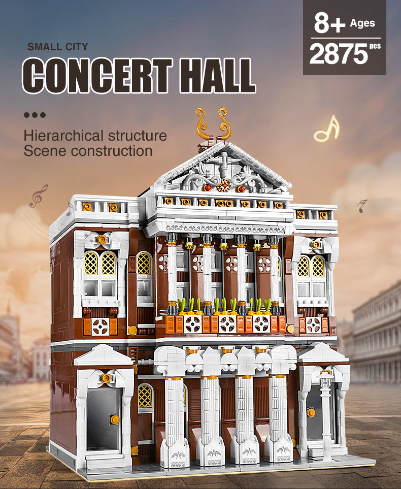 MOULDKING 16032 City Street Concert Hall building blocks 2875pcs bricks Toys For Gift from China