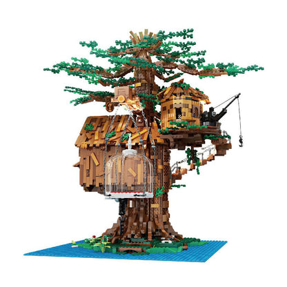MOULDKING 16033 Expansion 16033D Leaves &amp; Flower MOC Tree House Model Building Blocks 3958pcs Brick Toys Kids Gift [with Light]