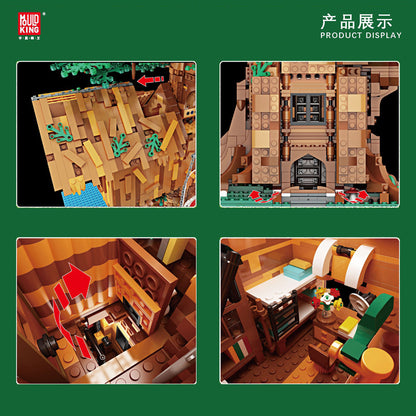 MOULDKING 16033 Expansion 16033D Leaves &amp; Flower MOC Tree House Model Building Blocks 3958pcs Brick Toys Kids Gift [with Light]