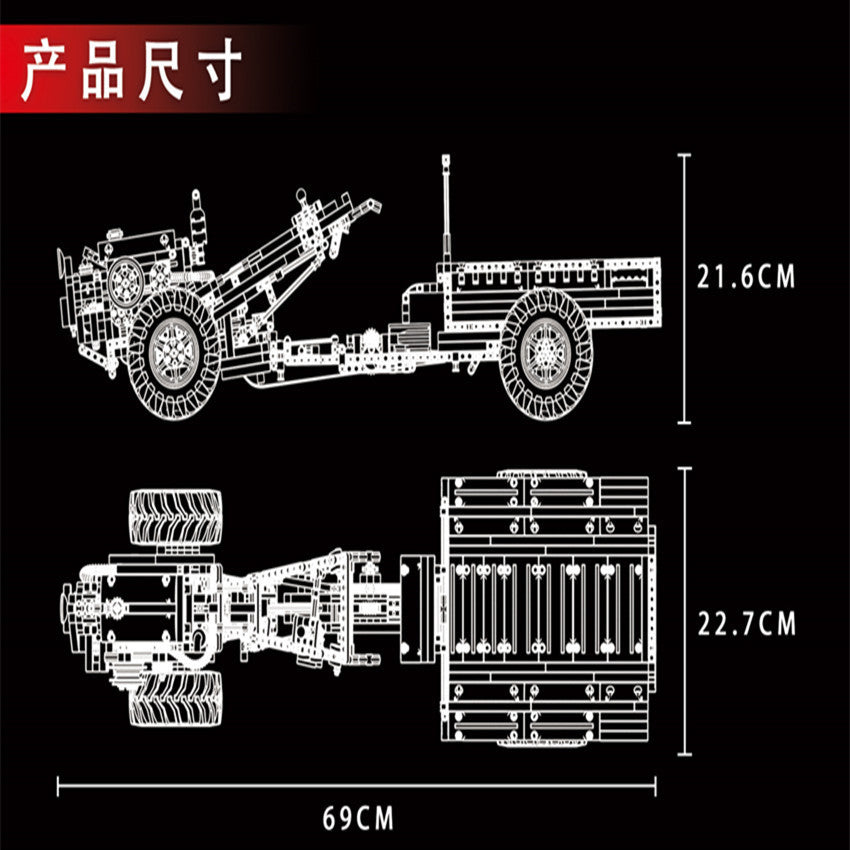 MOULDKING 17005 Tcehnic Remote Control White Walking tractor electric remote control APP toy model 1312pcs Ship From China