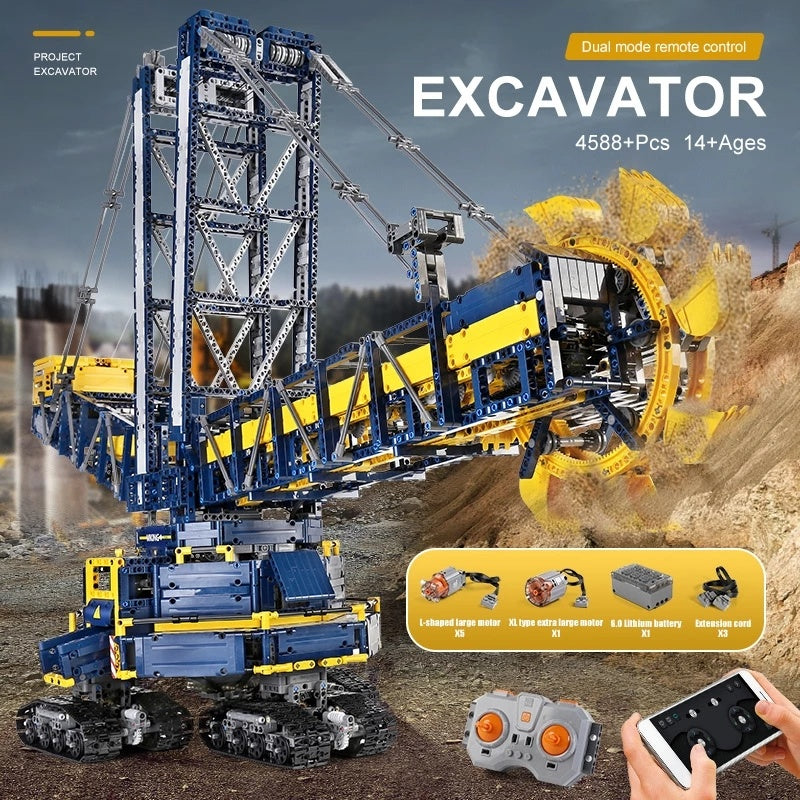 MOULDKING 17006 Technic Bucket Wheel Excavator Electric Remote Control APP Building Block Model 4588pcs Ship From China