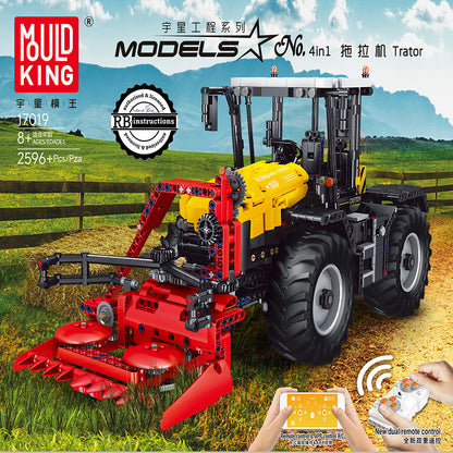 MOULDKING 17019 Technic Tractor Fastrac 4000er series with RC building blocks 2596pcs bricks Toys For Gift ship from China