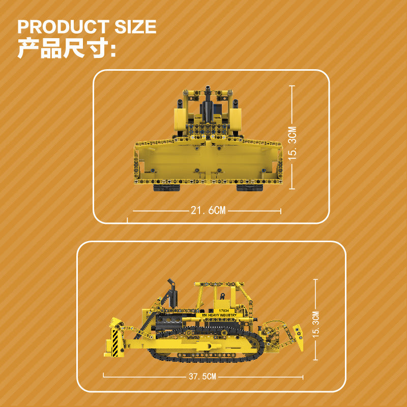 MOULDKING 17024 Technic Bulldozer RC Caterpillar D8K Remote control engineering vehicle Building Blocks Toy 1003pcs Ship From China