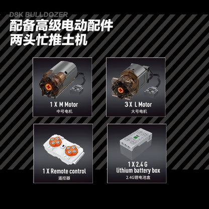 MOULDKING 17024 Technic Bulldozer RC Caterpillar D8K Remote control engineering vehicle Building Blocks Toy 1003pcs Ship From China