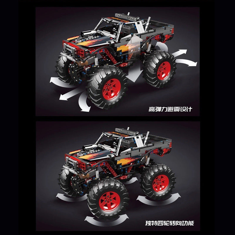 MOULDKING 18008 Technic Flame 'Monster' off-road climbing car remote control APP Building Block Toy model889pcs