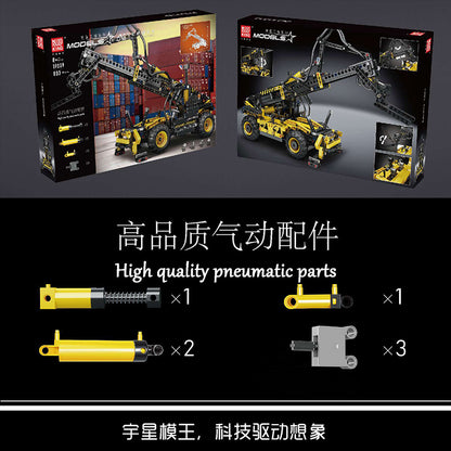 MOULDKING 19009 Technic Pneumatic Telescopic Forklift building blocks 803pcs bricks Toys For Gift ship from China