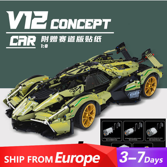 MOYU 88001 Technic "Lamborghini" Lambo V12 Vision Building Blocks 2527pcs Bricks Toys For Gift Ship From Europe 3-7 Days Delivery ( With Motor)