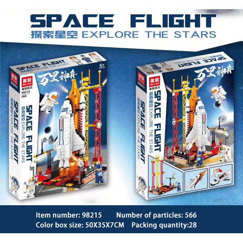 MeiLian MOC 98215 Idea Space Flight Building Blocks 566pcs bricks toys EXPLORE THE STARS from China
