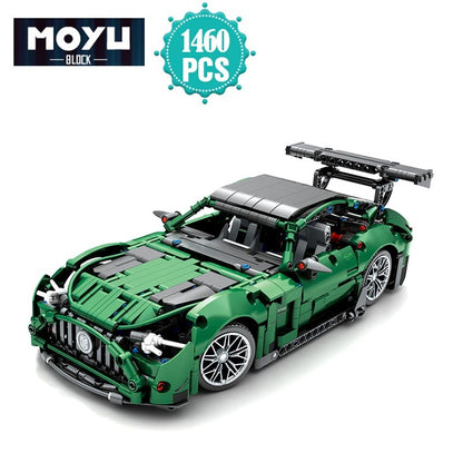 MoYu 88302 Moc Super Racing Technology Car AMG Green Goblin 1:14 Master Children's Toy without Motor 1460pcs from China.