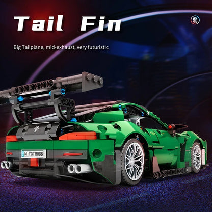 MoYu 88302 Moc Super Racing Technology Car AMG Green Goblin 1:14 Master Children's Toy without Motor 1460pcs from China.