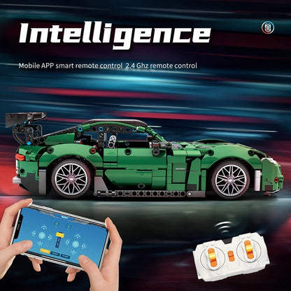 MoYu 88302 Moc Super Racing Technology Car AMG Green Goblin 1:14 Master Children's Toy without Motor 1460pcs from China.