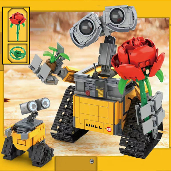 Moc Idea 66033 Movie WALL-E Robot  with Small WALL-E Rose Building Blocks 836pcs Bricks Toys Ship From China.(can be use Motor)