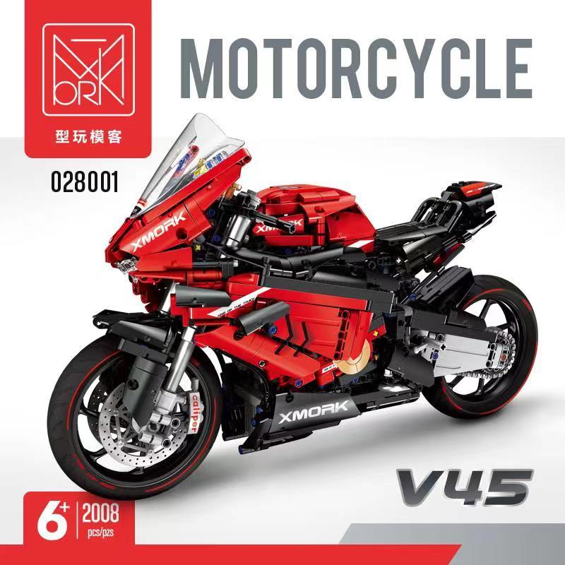 Mork 028001 Technic Moc V45 Motorcycle Static Version Model Building Blocks With 2008pcs Brcks Ship From China.