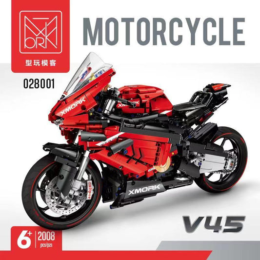 Mork 028001 Technic Moc V45 Motorcycle Static Version Model Building Blocks With 2008pcs Brcks Ship From China.