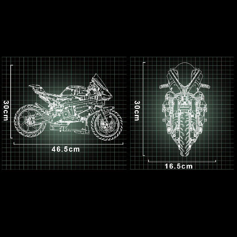 Mork 028001 Technic Moc V45 Motorcycle Static Version Model Building Blocks With 2008pcs Brcks Ship From China.