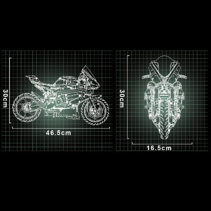 Mork 028001 Technic Moc V45 Motorcycle Static Version Model Building Blocks With 2008pcs Brcks Ship From China.