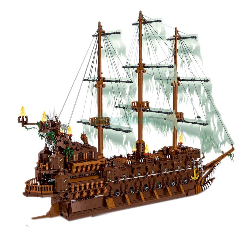 Mork 031013 Pirate Ship Flying Dutchman 3658pcs Bricks MOC Caribbean Boat Building Blocks Toys ship from China.