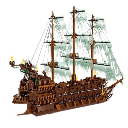 Mork 031013 Pirate Ship Flying Dutchman 3658pcs Bricks MOC Caribbean Boat Building Blocks Toys ship from China.