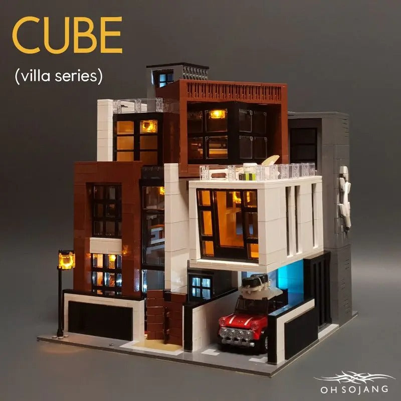 Mork 10204 Cube Brown Modern Villa Modular Buildings 3591pcs Bricks Toys From Europe 3-7 Days Delivery