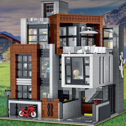 Mork 10204 Cube Brown Modern Villa Modular Buildings 3591pcs Bricks Toys From USA 3-7 Days Delivery.