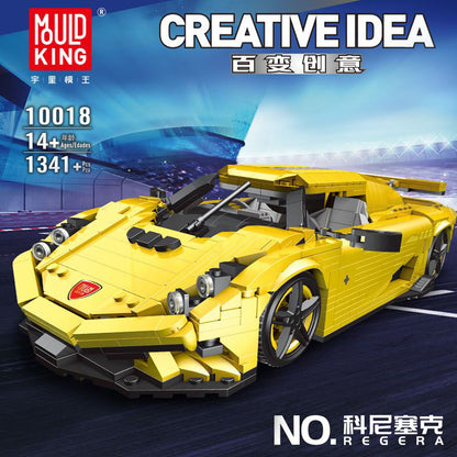 Mould King 10018 MOC Technic Konisek sports Car model building blocks 1341pcs bricks toys ship from China.