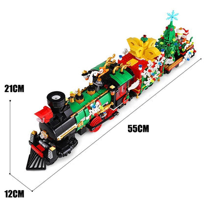 Mould King 12012 Technic Remote Control Christmas Train With Lights Electric Building Blocks Toy 1296pcs Bricks  From China Delivery.