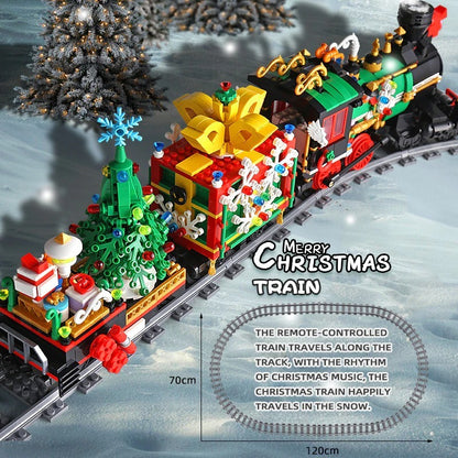 Mould King 12012 Technic Remote Control Christmas Train With Lights Electric Building Blocks Toy 1296pcs Bricks  From China Delivery.