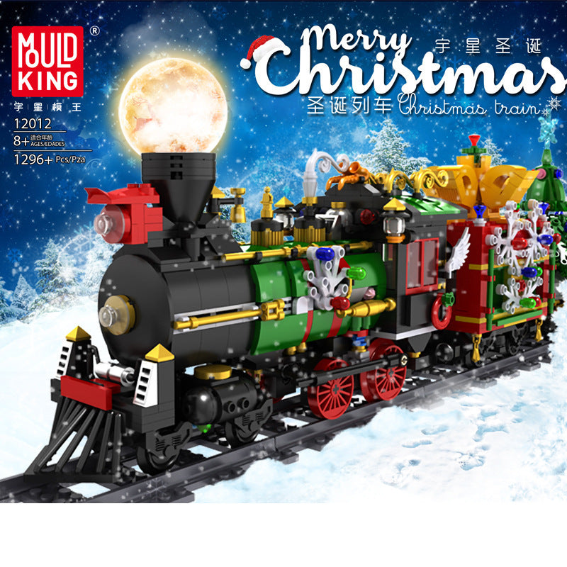 Mould King 12012 Technic Remote Control Christmas Train With Lights Electric Building Blocks Toy 1296pcs Bricks  From China Delivery.