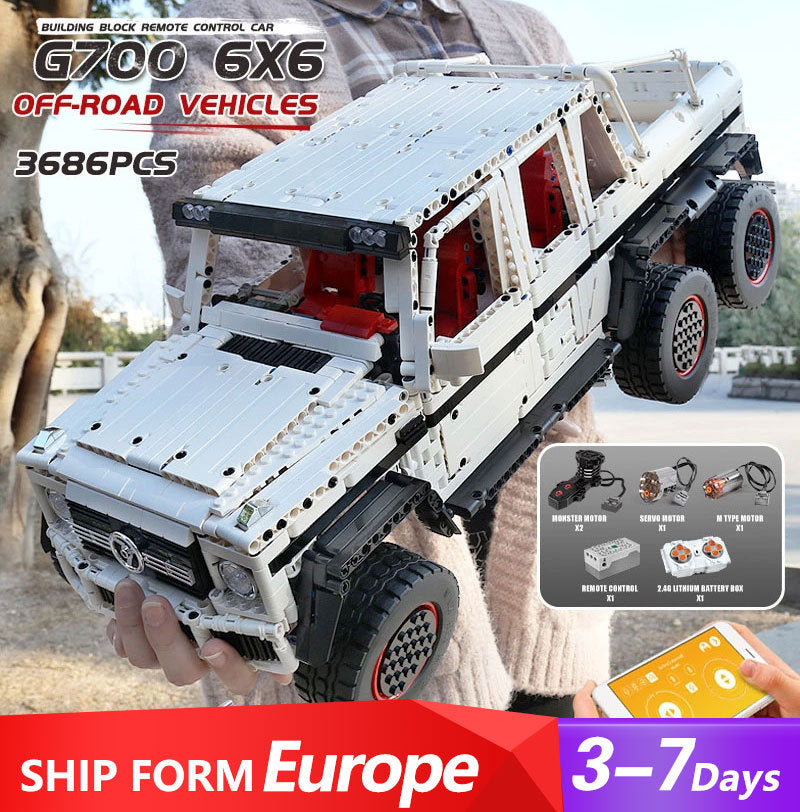 Mould King 13061 High-Tech Series "Mercedes-Benz" G63 6x6 Building Blocks 1:10 Model Ship to Europe 3-7 Days Delivery