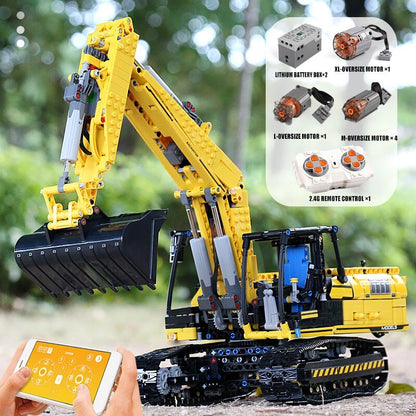 Mould King 13112 Technical excavator Model Building blocks Link Belt 250 X 3 1830pcs bricks with Motor From China Delivery..