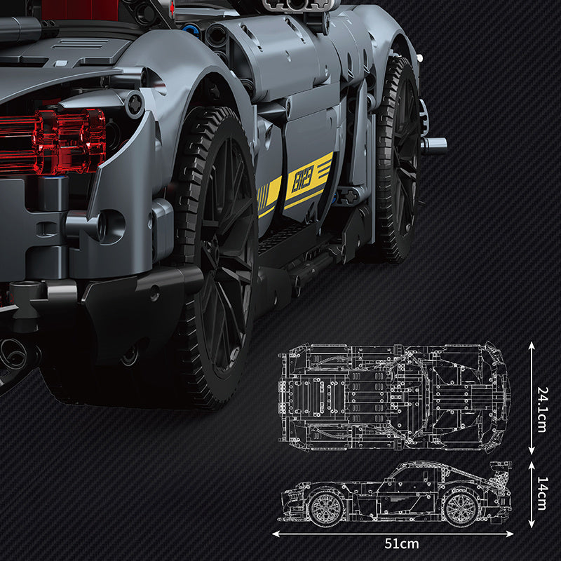 Mould King 13123 Technic 1:8 Dynamic version AMGGT SHADOM Sports Car  Building Blocks 2872PCS Bricks Toys From China Delivery.