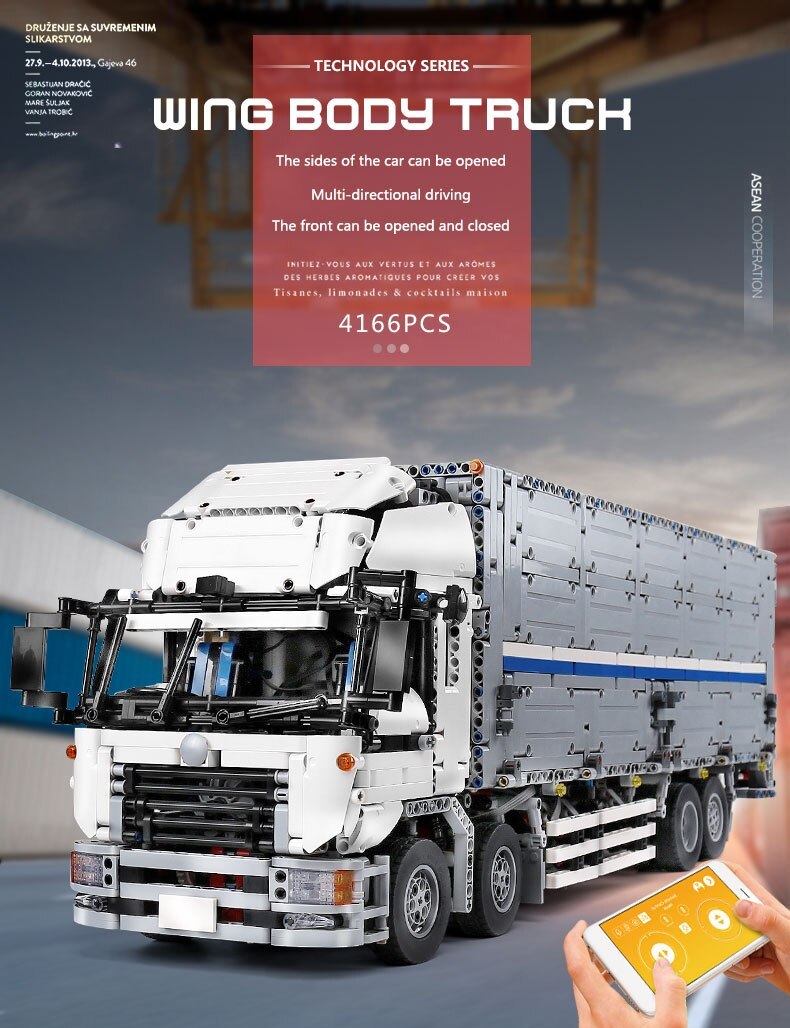 Mould King 13139 MOC Technical Wing Body Truck Car Model Building Blocks 4166pcs Bricks Children Toys ship from China.