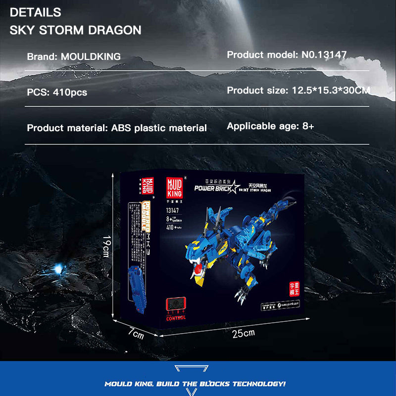 Mould King 13147 MK3 Power Sky Storm Dragon Building Blocks 410pcs Bricks Toys From China Delivery.