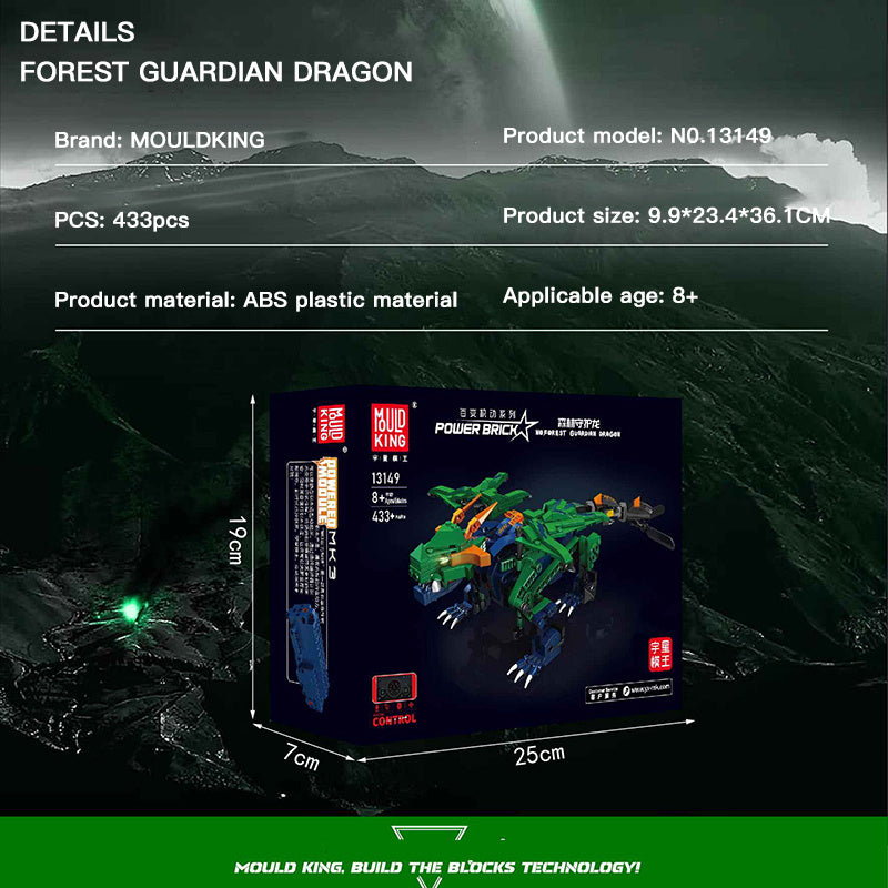 Mould King 13149  MK3 Power Forest Guardian Dragon Building Blocks 433pcs Bricks Toys From China Delivery.