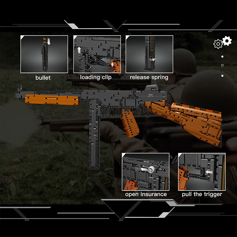 Mould King 14022 Military Tompson Submachinegun Building Blocks 1208pcs Bricks Toys From China Delivery.