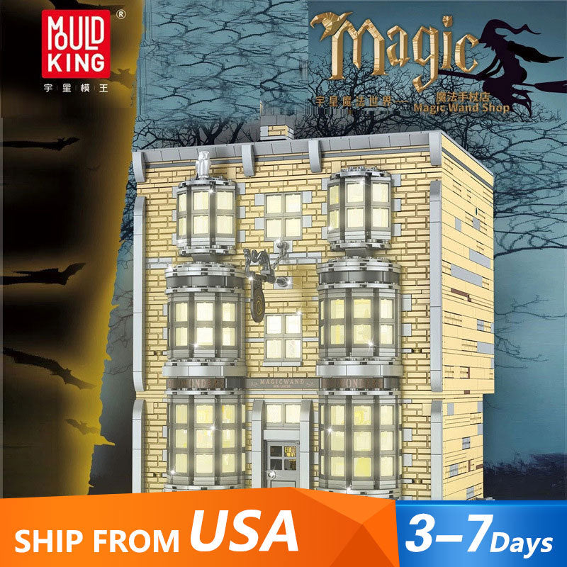 Mould King 16038 Movie &amp; Game Series Magic Wand Shop Building Blocks 3196pcs Bricks Ship From USA 3-7 Days Delivery