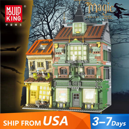 Mould King 16040 Movie &amp; Game Series Magic Book Store 3468pcs Bricks Toys Ship From USA 3-7 Days Delivery