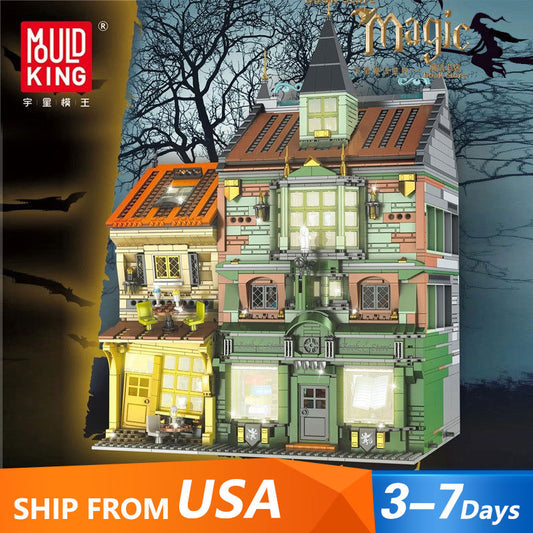 Mould King 16040 Movie &amp; Game Series Magic Book Store 3468pcs Bricks Toys Ship From USA 3-7 Days Delivery