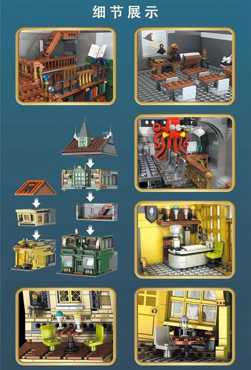 Mould King 16040 Movie &amp; Game Series Magic Book Store 3468pcs Bricks Toys Ship From USA 3-7 Days Delivery