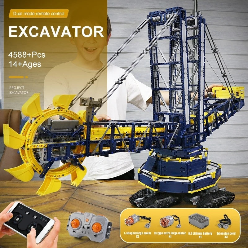 Mould King 17006 High-Tech Series Bucket Wheel Excavator Electric Remote Control APP Building Block Model 4588pcs Ship From Europe 3-7 Days Delivery